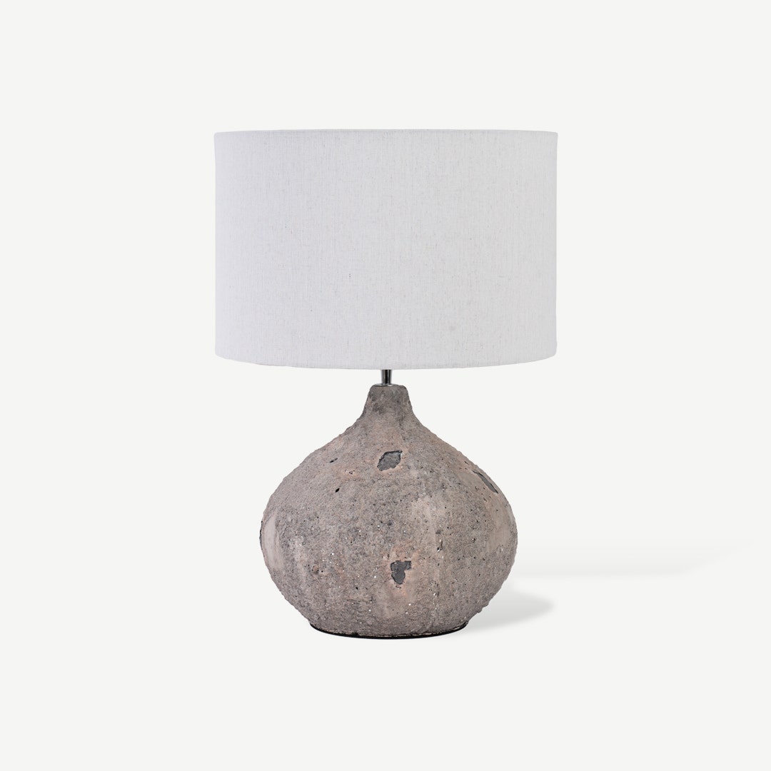Large concrete top table lamp