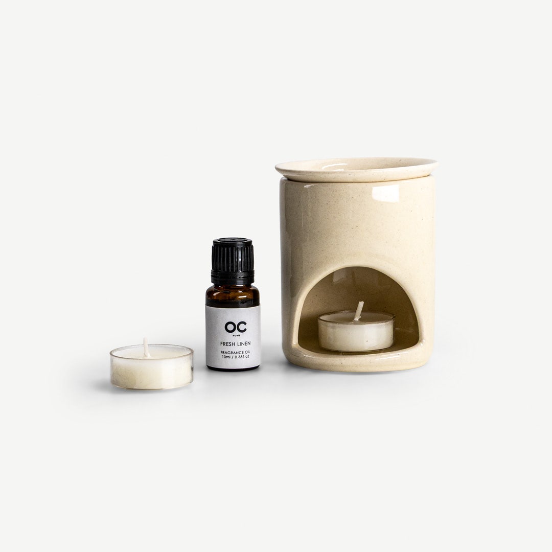 Lamier Oil Burner Set - Pure Linen