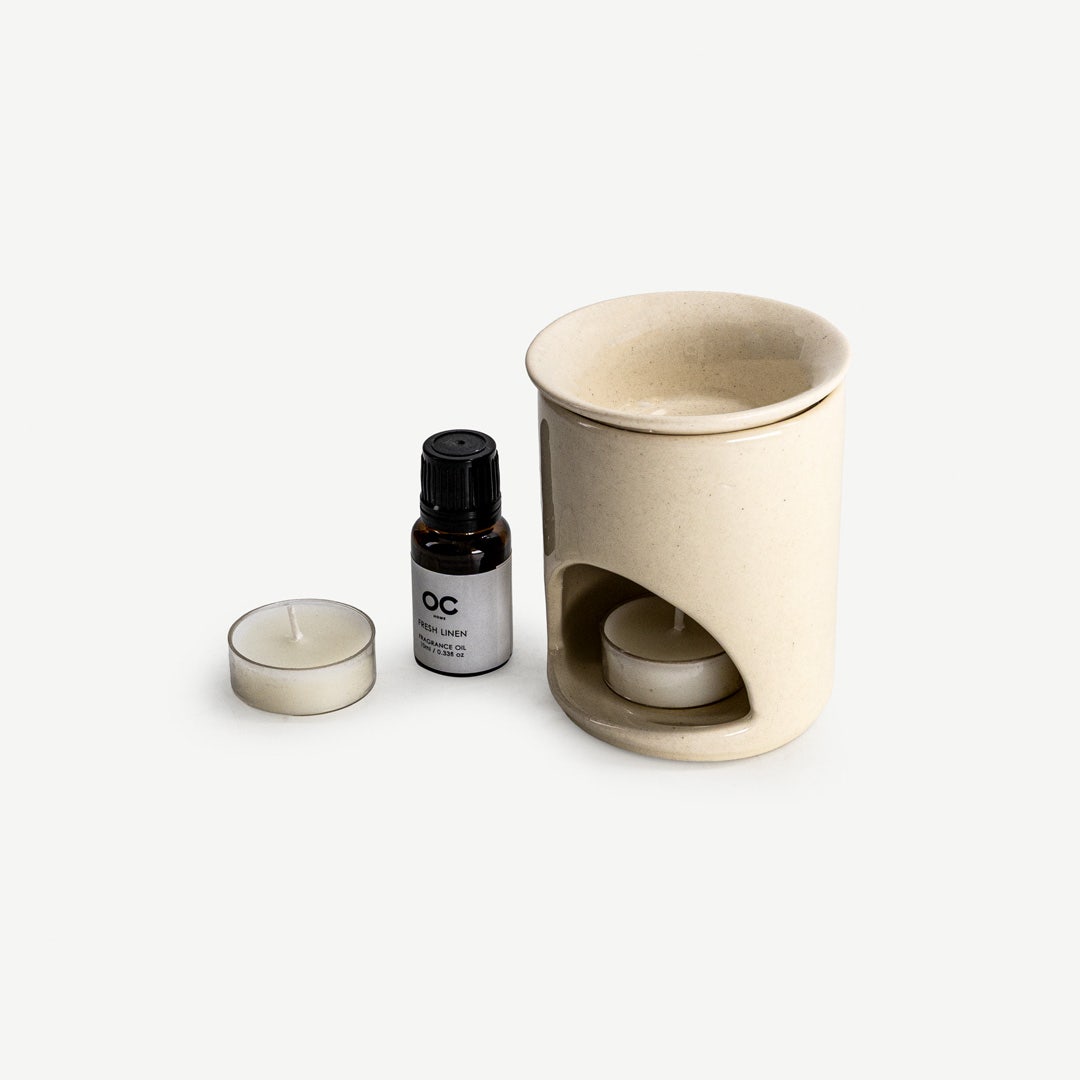 Lamier Oil Burner Set - Pure Linen