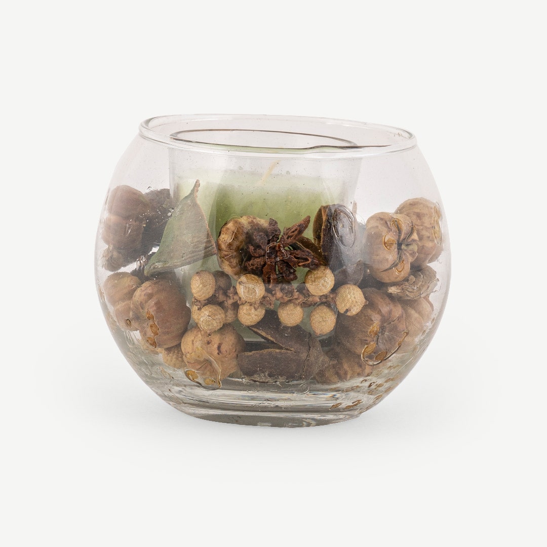 Lanan Candle-Potpourri 9x7cm Grn-Cnmn