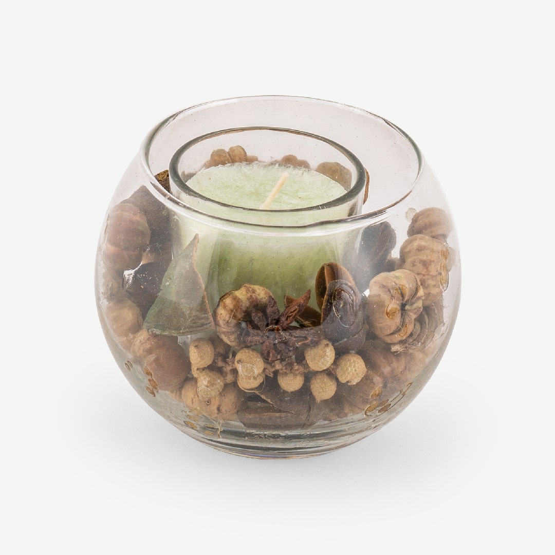 Lanan Candle-Potpourri 9x7cm Grn-Cnmn