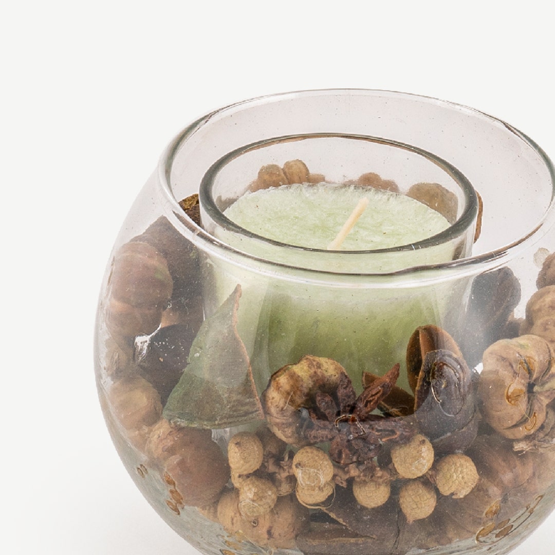 Lanan Candle-Potpourri 9x7cm Grn-Cnmn