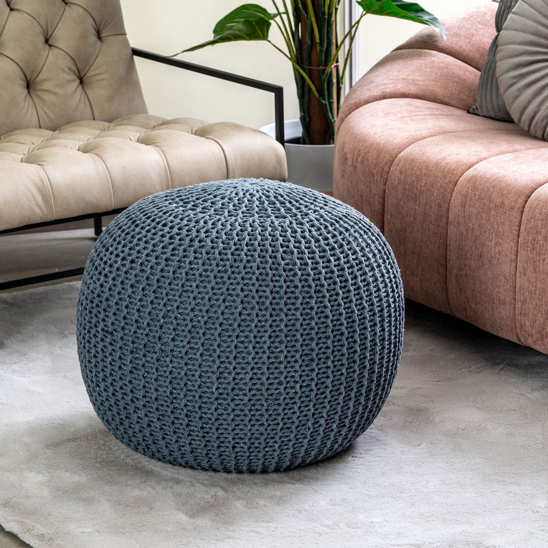 Round pouf ottoman deals