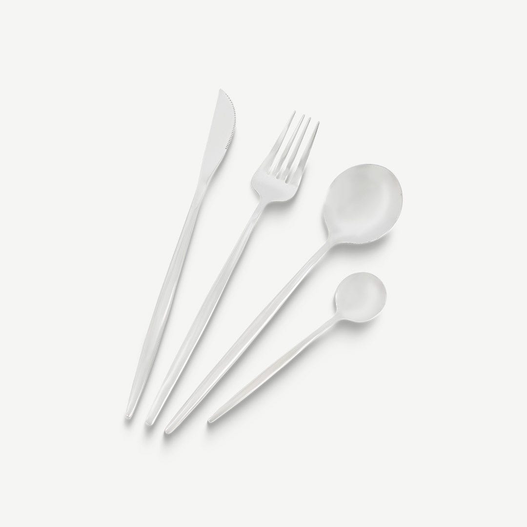 لاروس طقم أدوات مائدة 16 قطعة - فضي