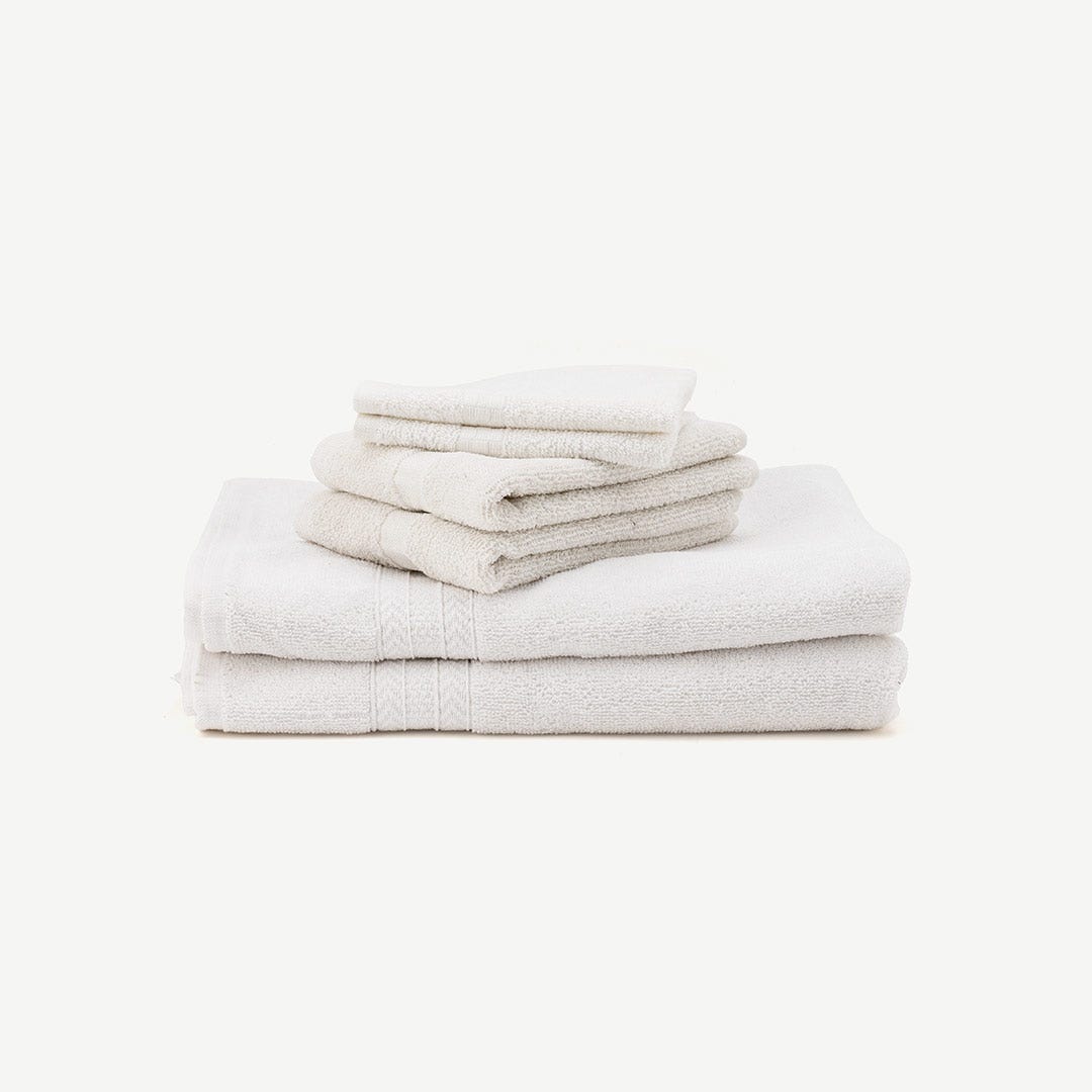 Lenali Bath Towel Set of 6pcs -White