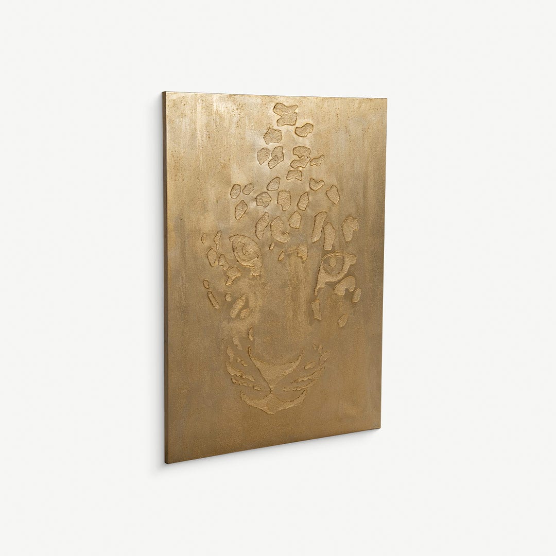 Leopard Gold 3D Embossed Wall Art
