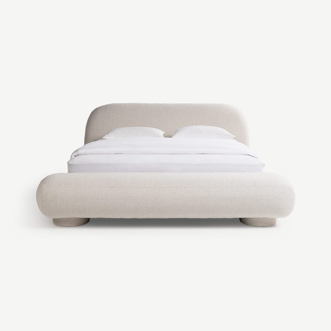 Leresa King Bed w Bench 180x200cm Ecru