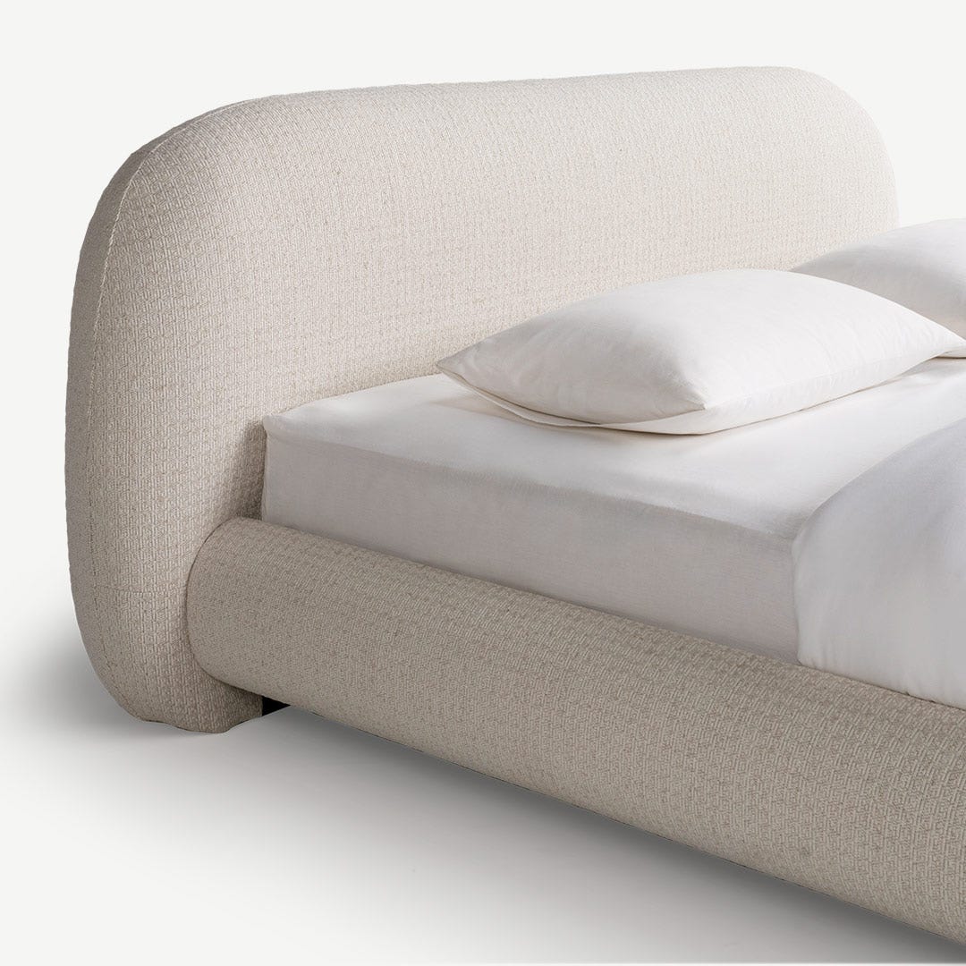 Leresa King Bed w Bench 180x200cm Ecru