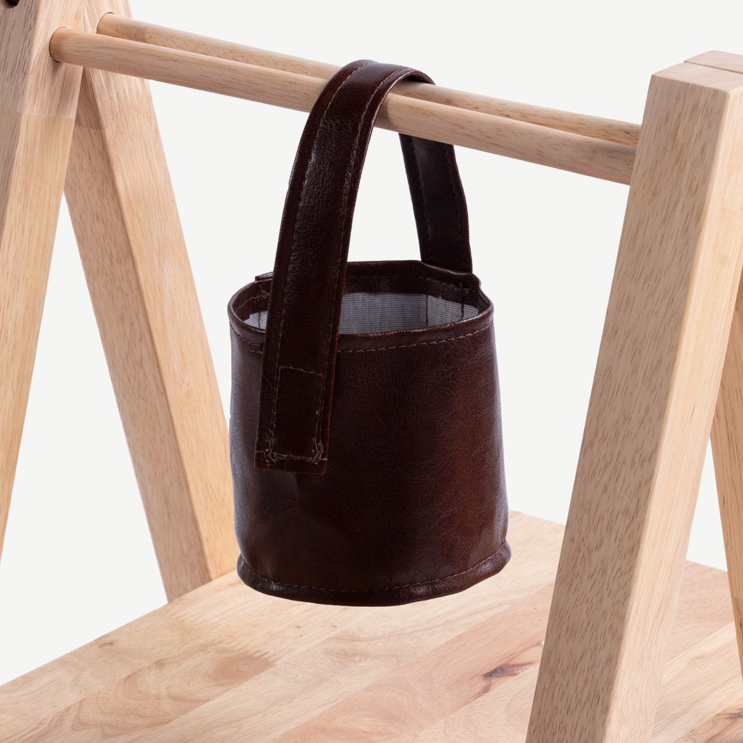 Linove End Table With Wheels Natural