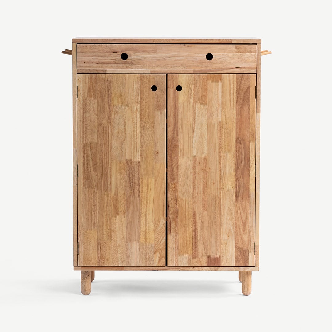 Linove Shoe Rack with 2 Door Natural