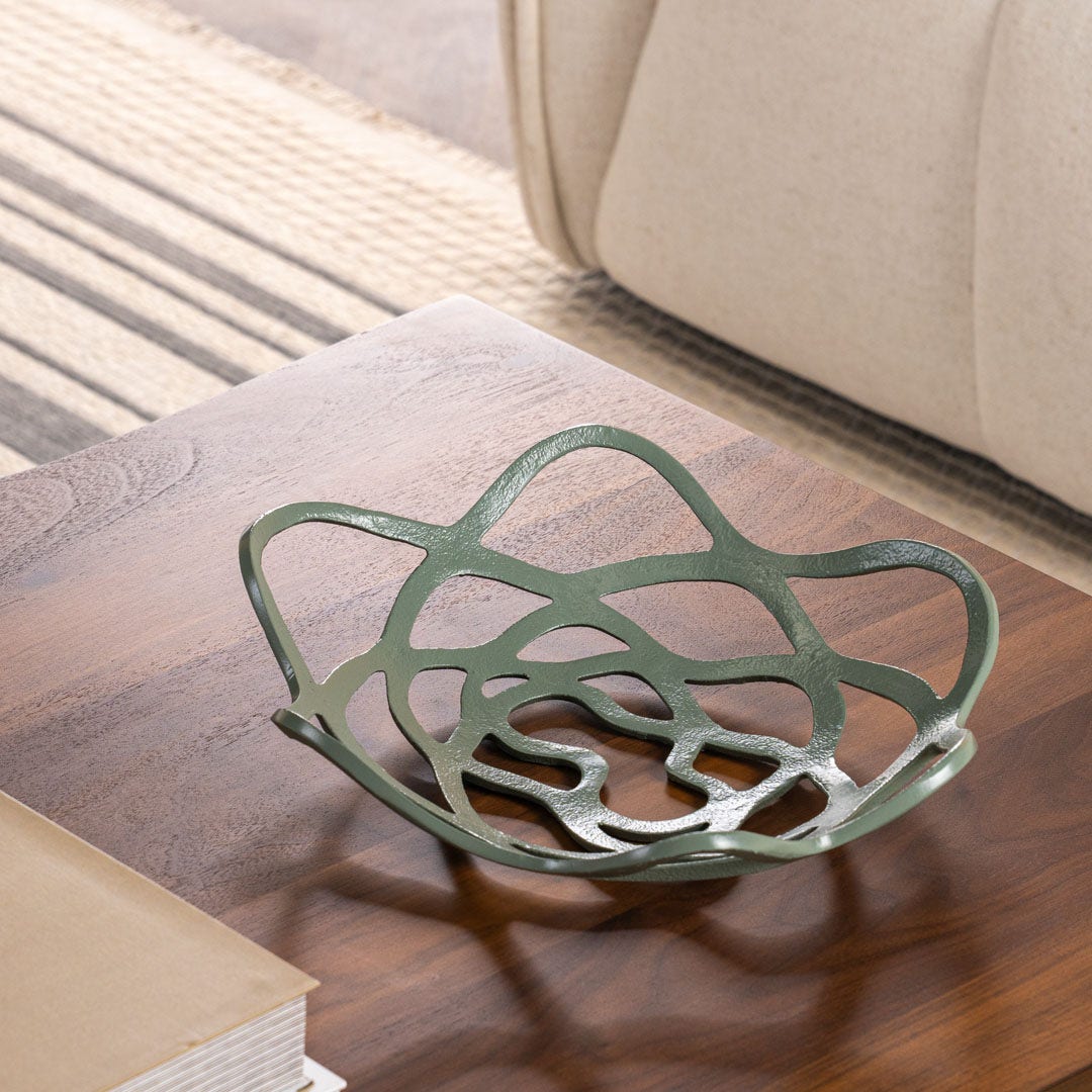 لونيل صينية ديكور 39 سم - أخضر فاتح