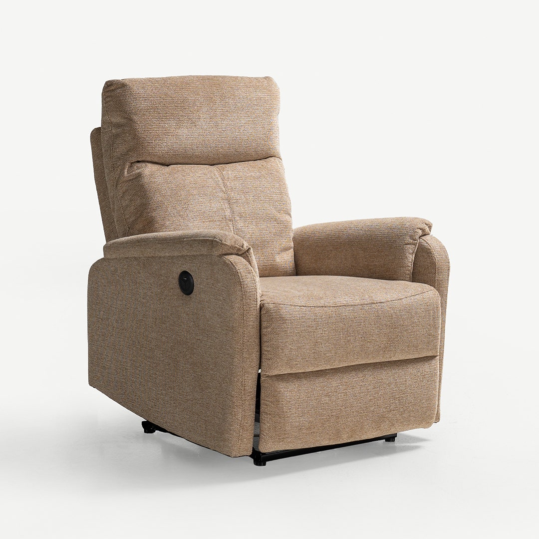 Loren Power Recliner Ecru