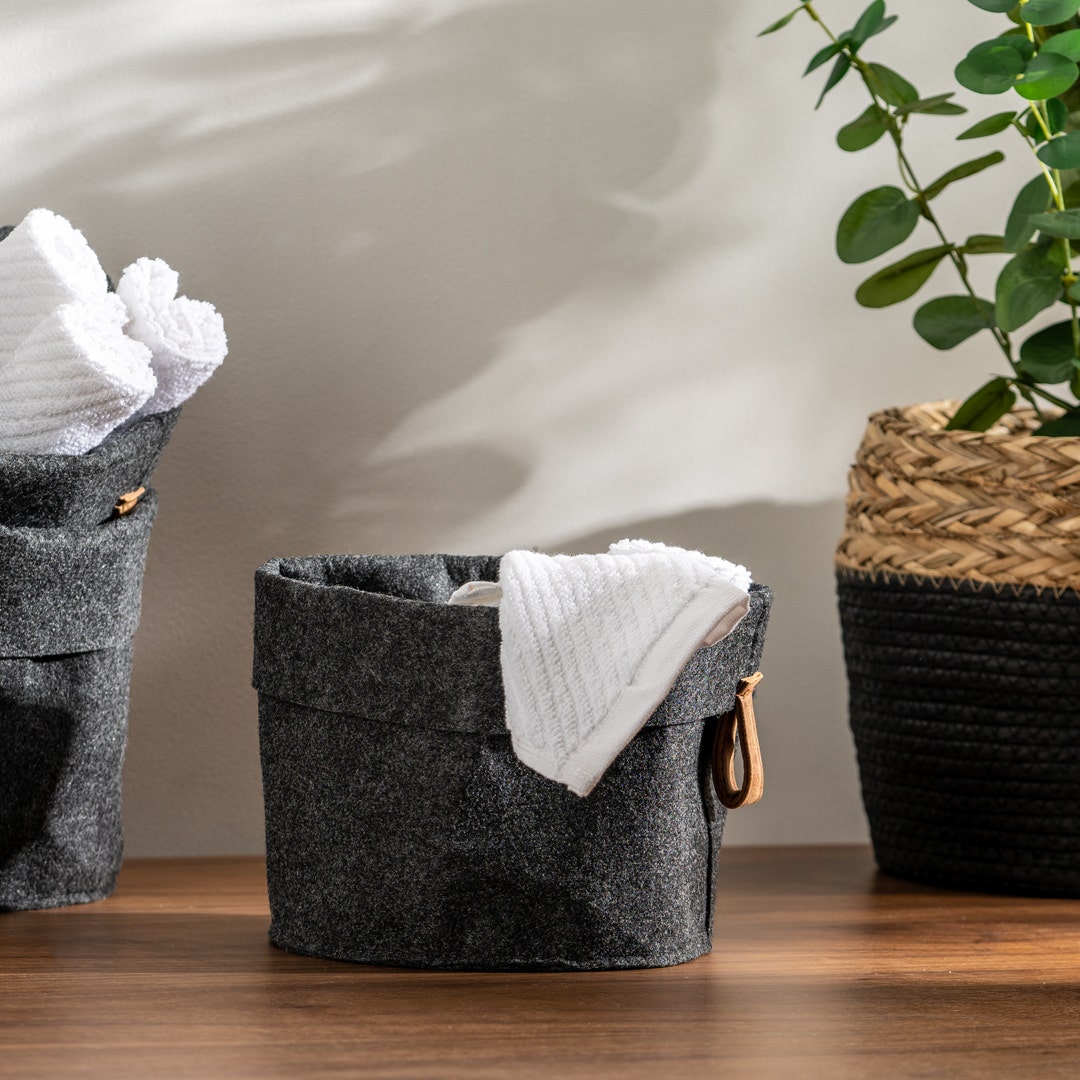 Loresh Storage Basket Black 20x16cm