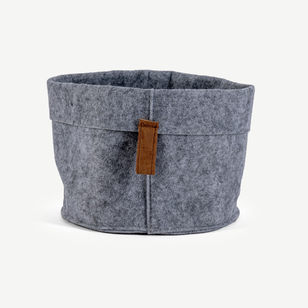 Loresh Storage Basket Pstl Grey 18x13cm