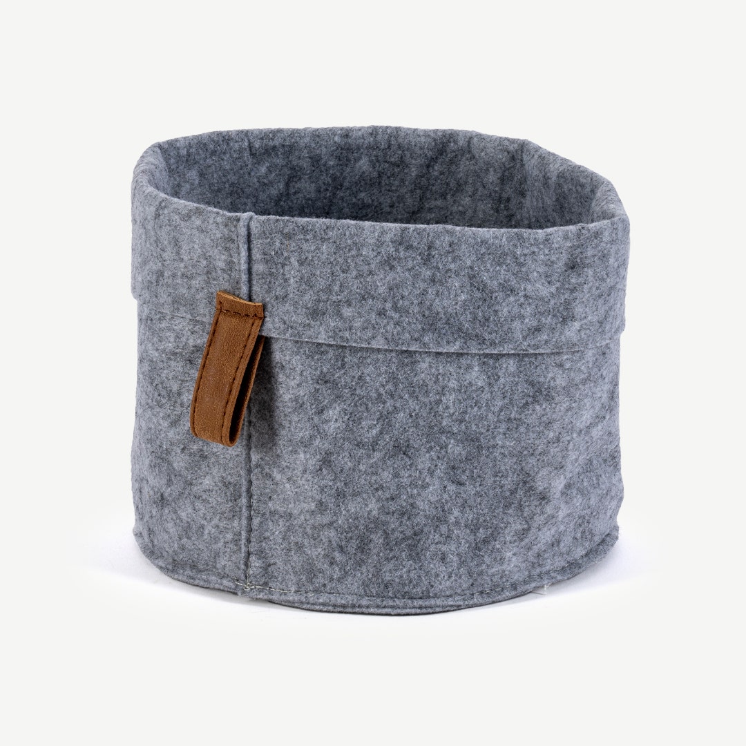 Loresh Storage Basket Pstl Grey 18x13cm