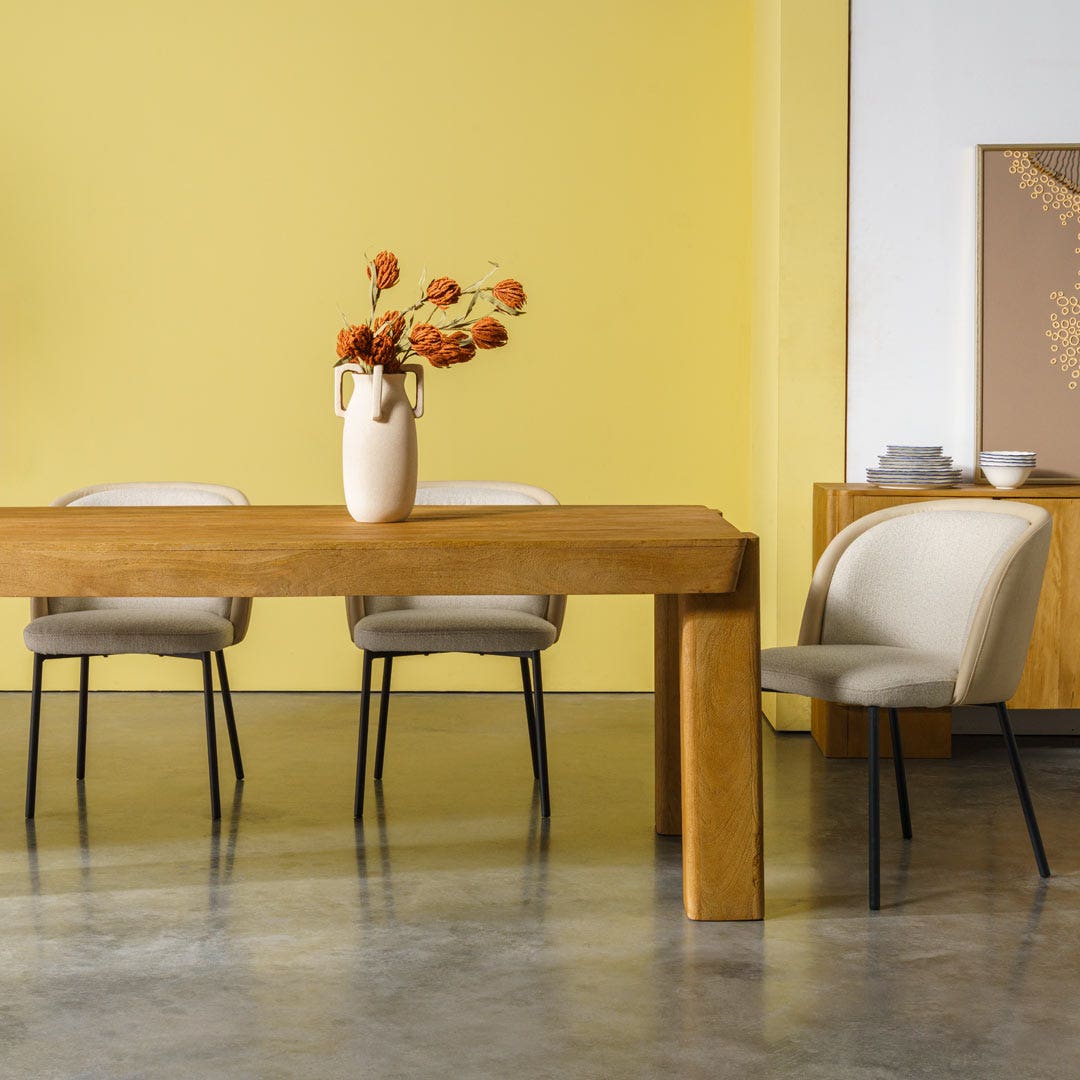 لوريت طاولة طعام 8 مقاعد - طبيعي