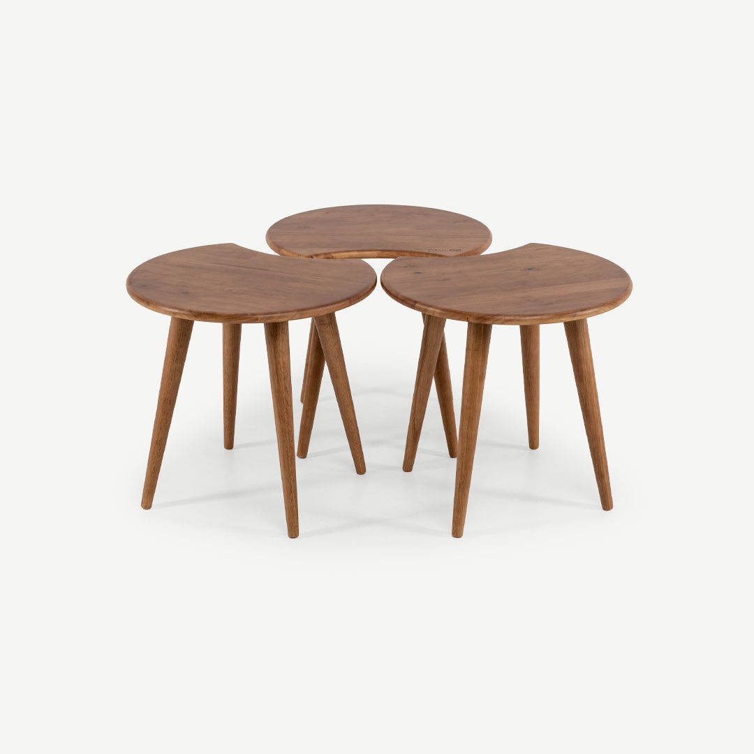 Nesting sales table walnut