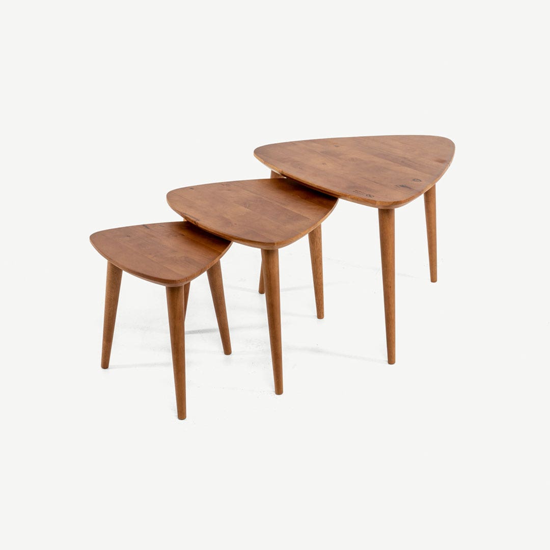 Nesting table sale walnut