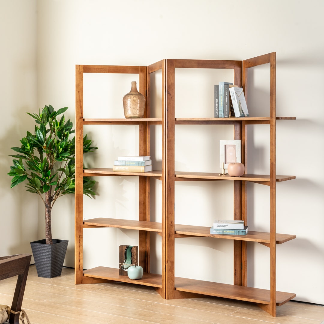 Luana Zig-Zag Bookshelf Walnut