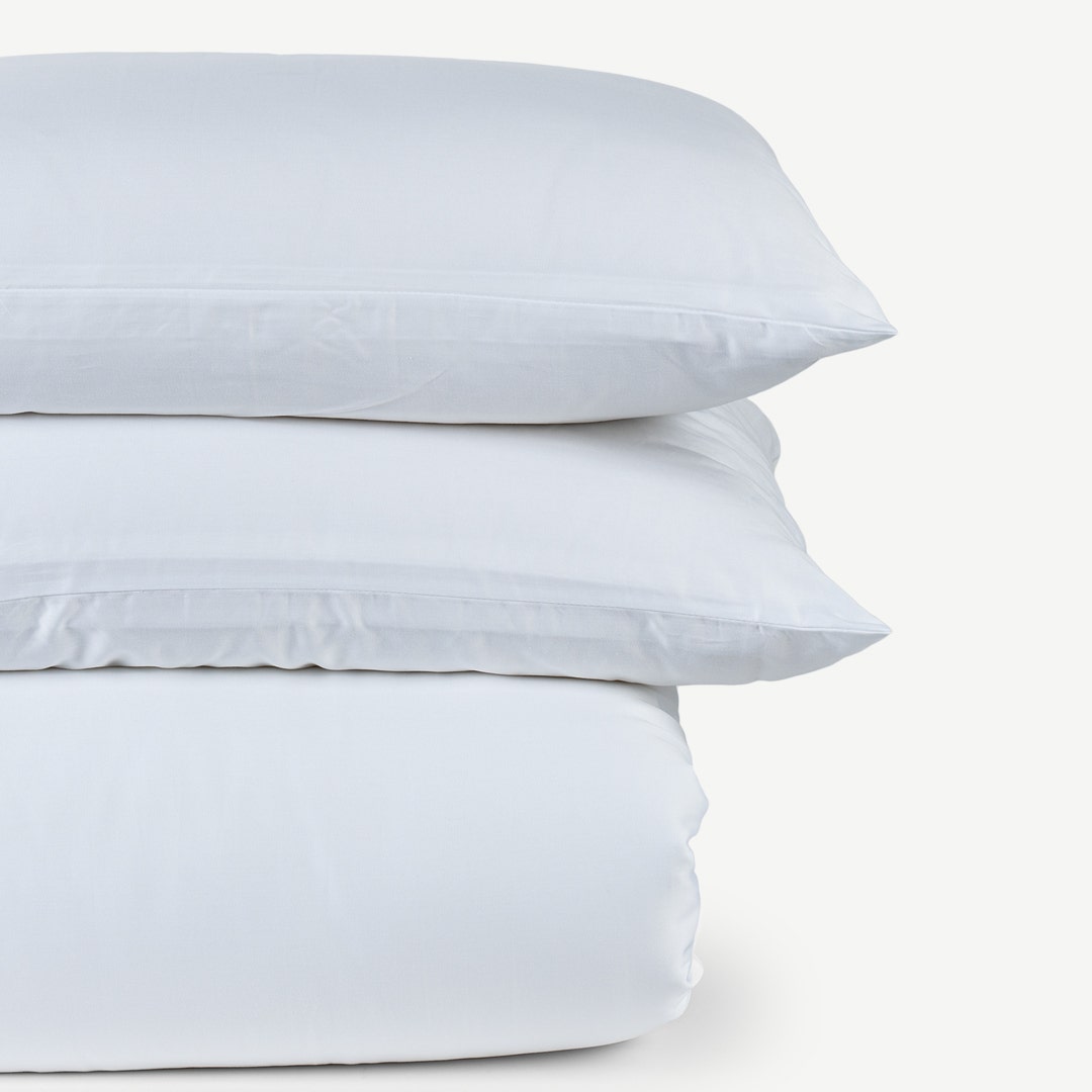 Luciano Cotton Tencel Duvet Cover Set -White