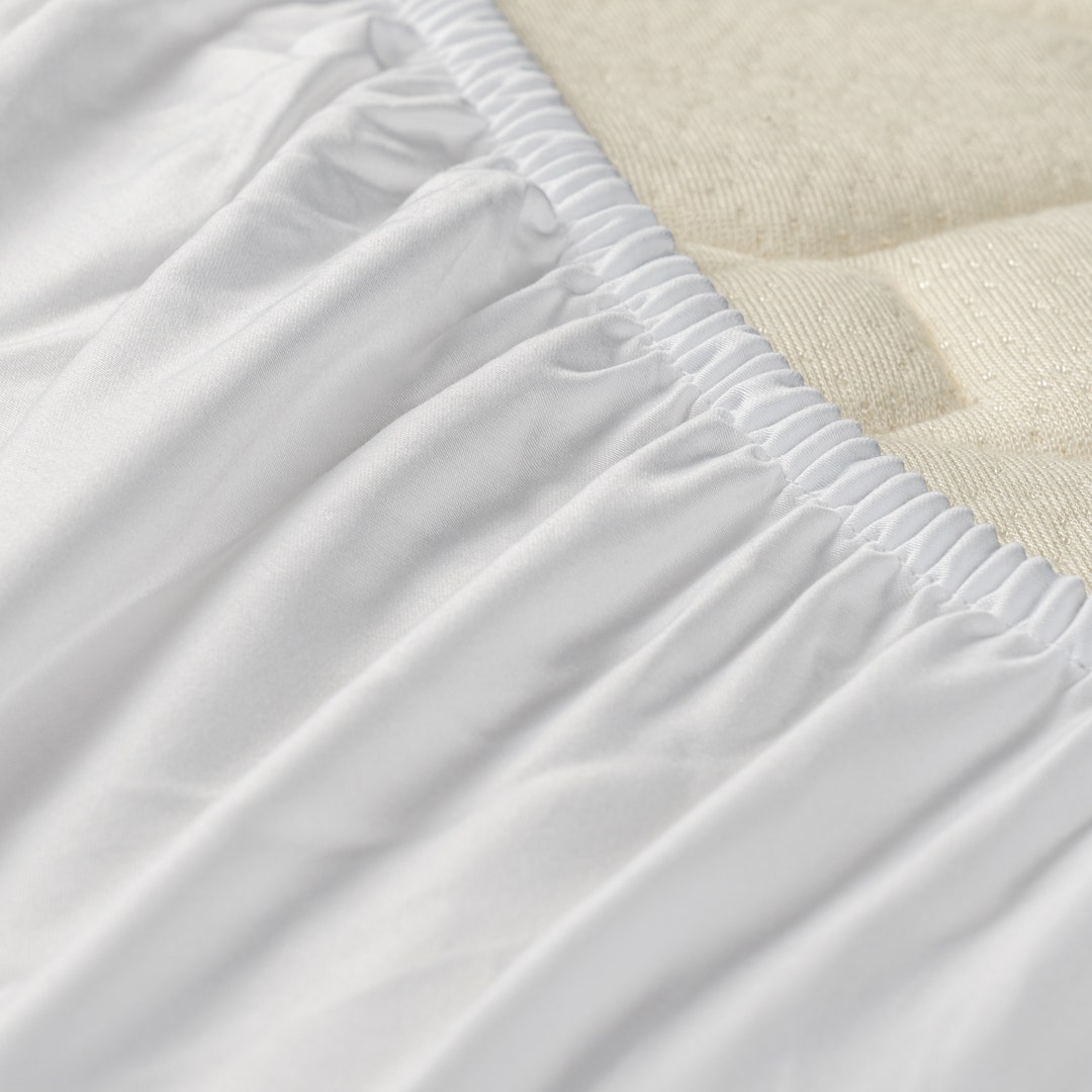 Luciano Cotton Tencel Fitted Sheet -White