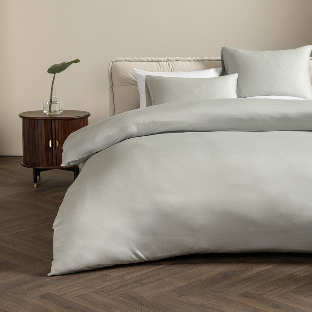 Luciano Tencel Duvet Cover Set 200x200cm-Sage