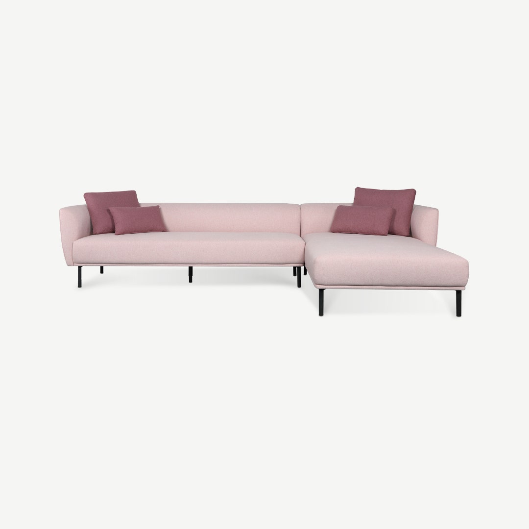 Buy Ludare Left Corner sofa Blue Dusty Pink Online at Best Price