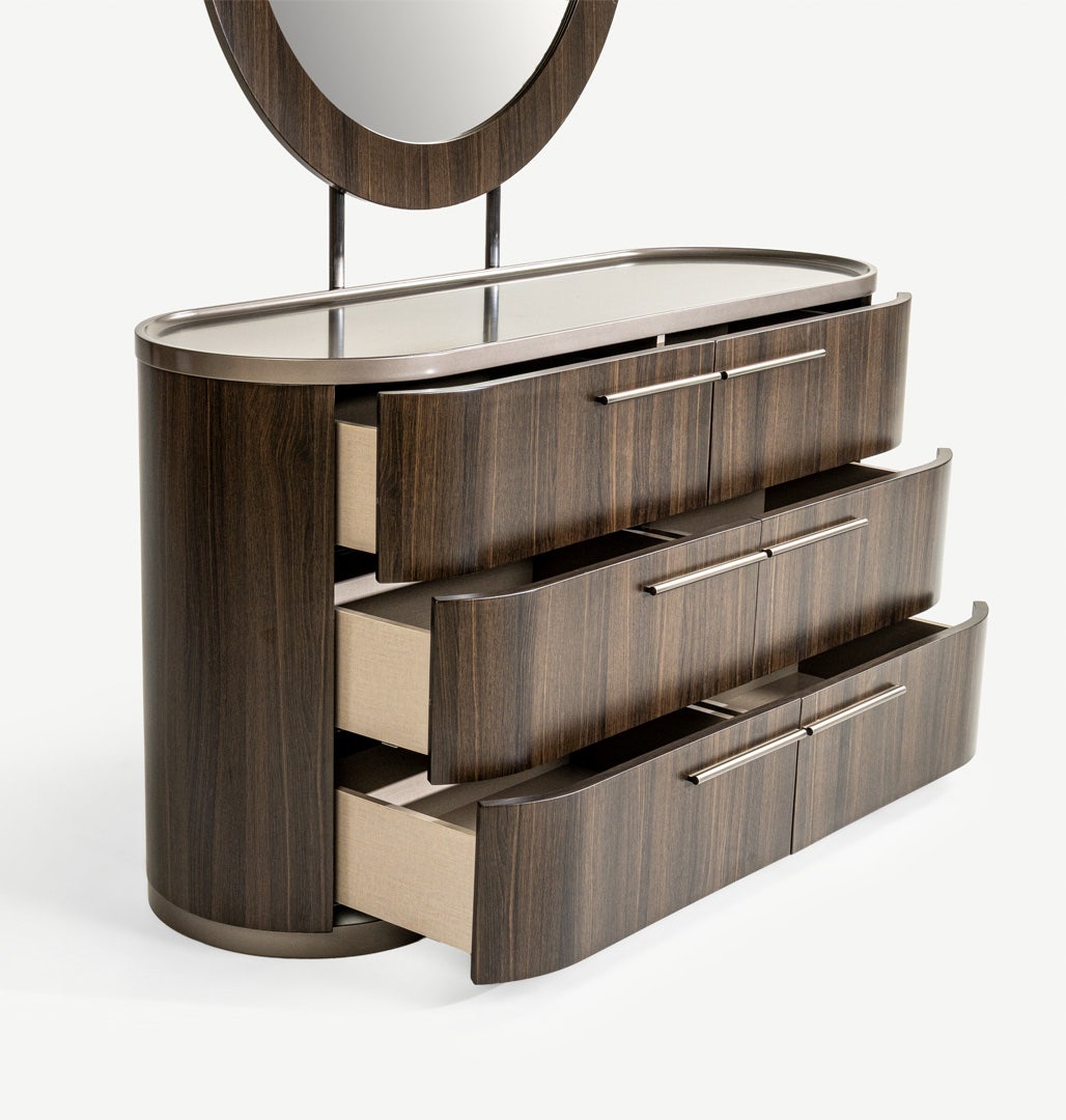 Lumien Dresser with Mirror Brown