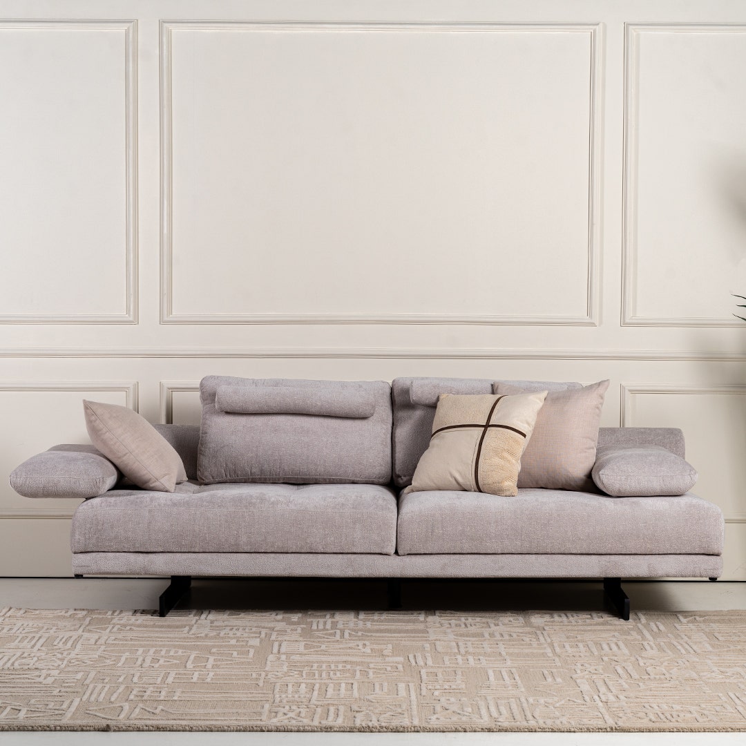 لوكسين أريكة دوارة 3 مقاعد - رمادي