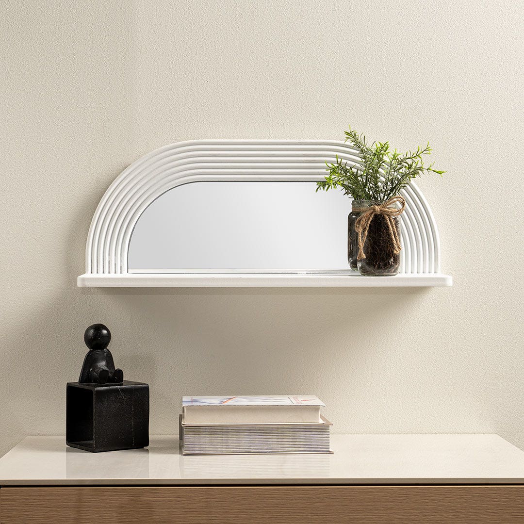 Makela Shelf with Mirror -48x12x20cm