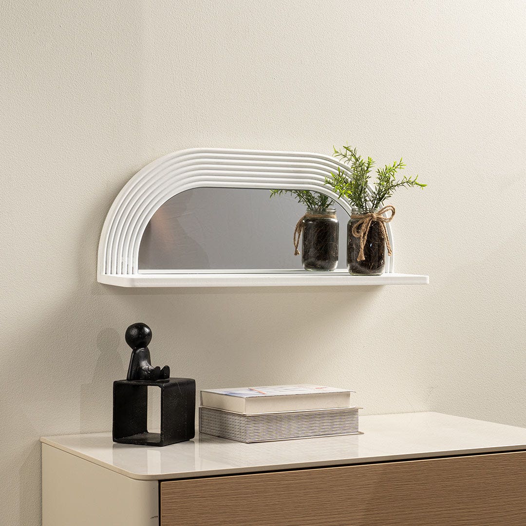 Makela Shelf with Mirror -60x14x24cm