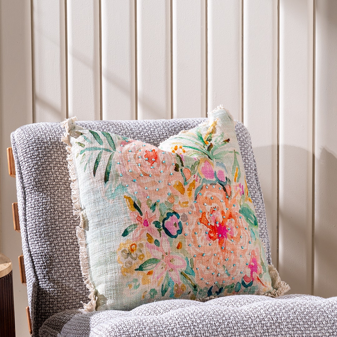 Embellished cushion hot sale