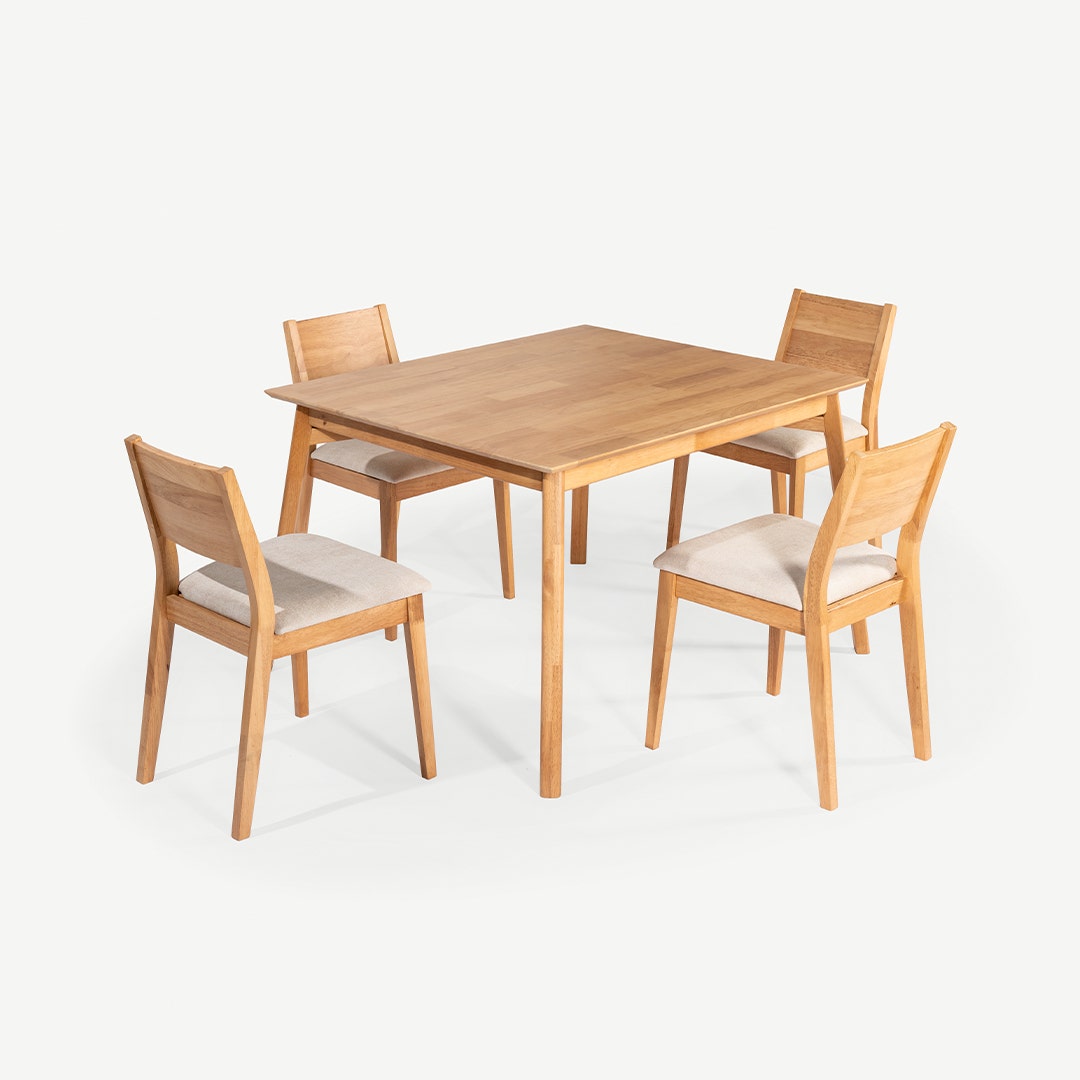 Manille 4 Seat Dining Table Set Natural
