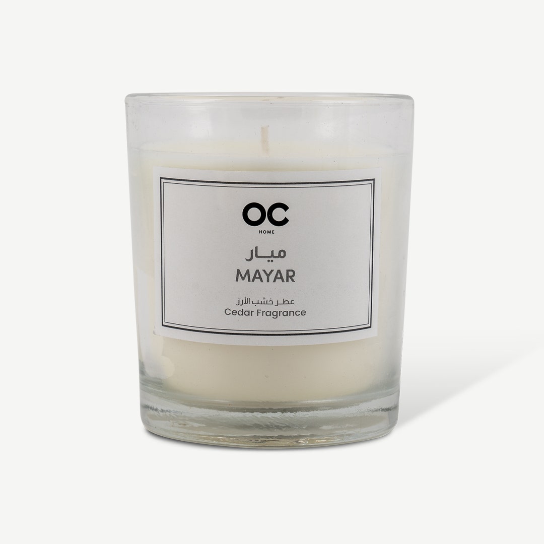 Mayar Glass Candle Cedar Fragrance 200gm