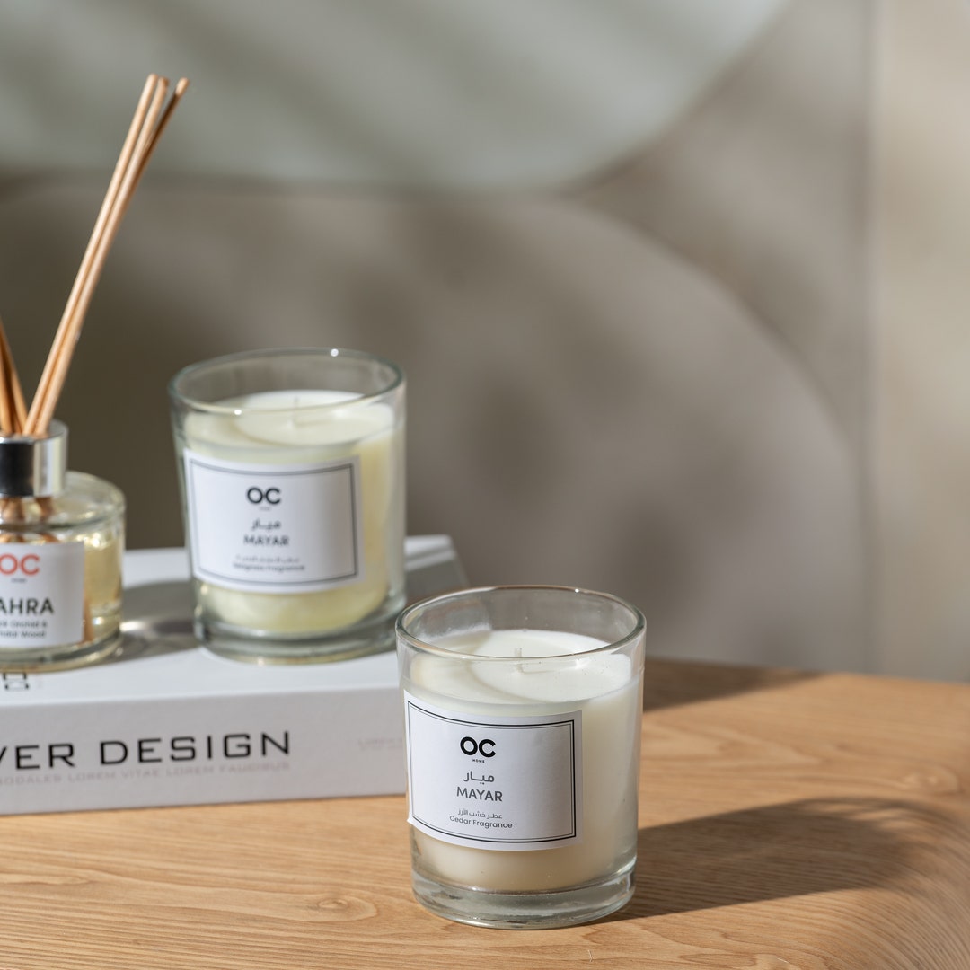 Mayar Glass Candle Cedar Fragrance 200gm