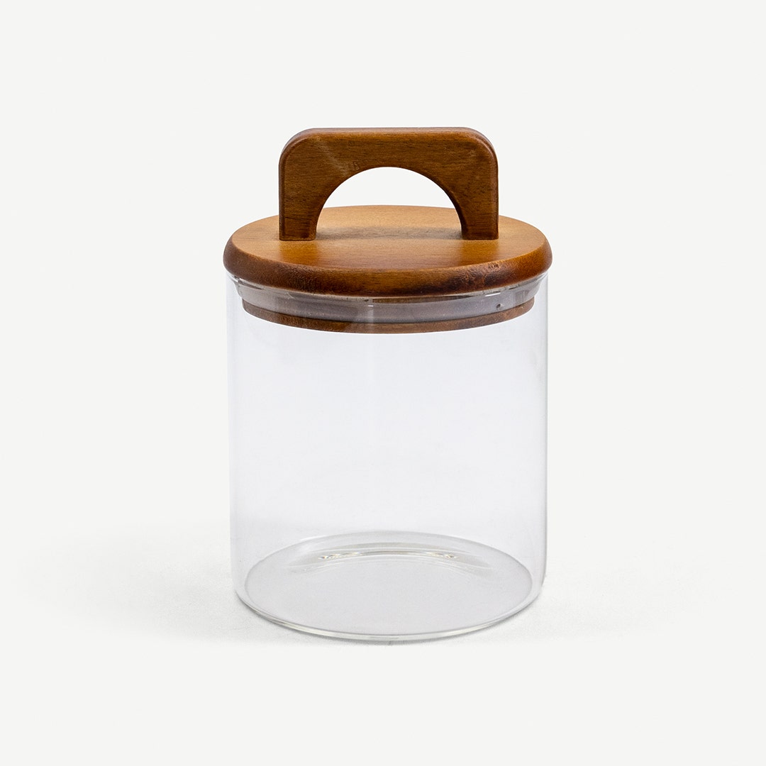 Melan Glass Canister W/Acacia Lid-750ml