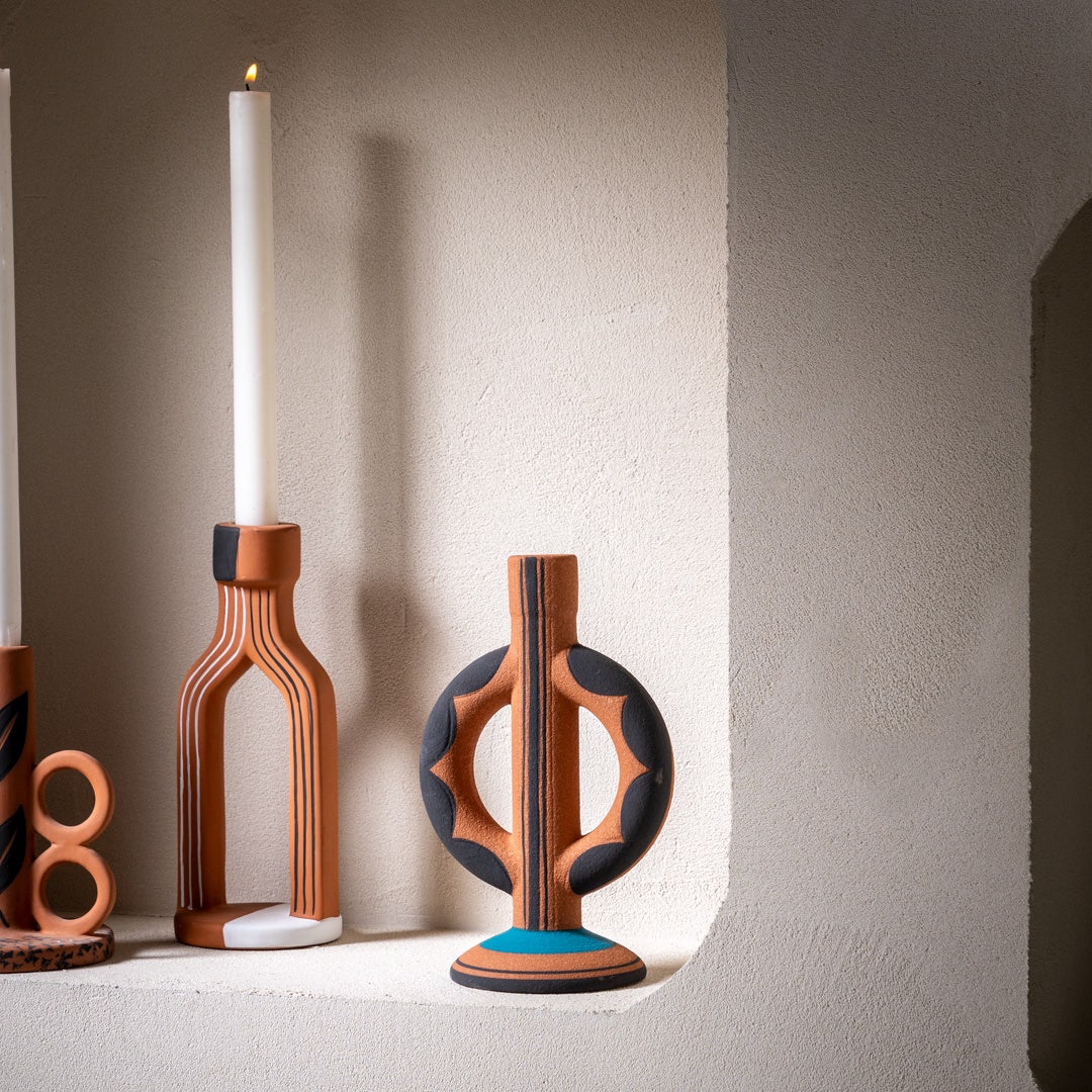 Melanar Hand Painted Candle Holder -20cm