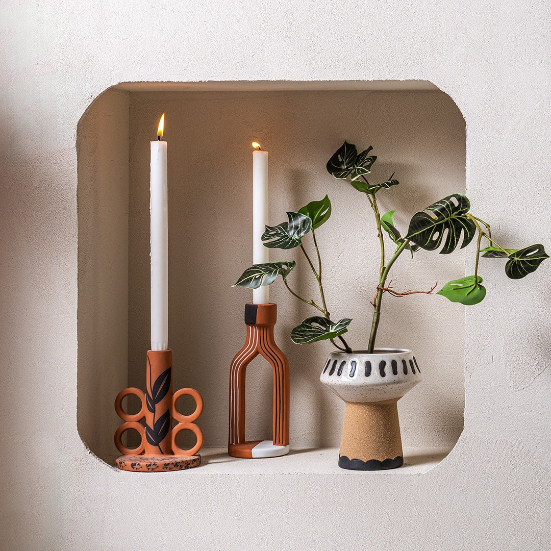 Melanar Hand Painted Candle Holder -21cm