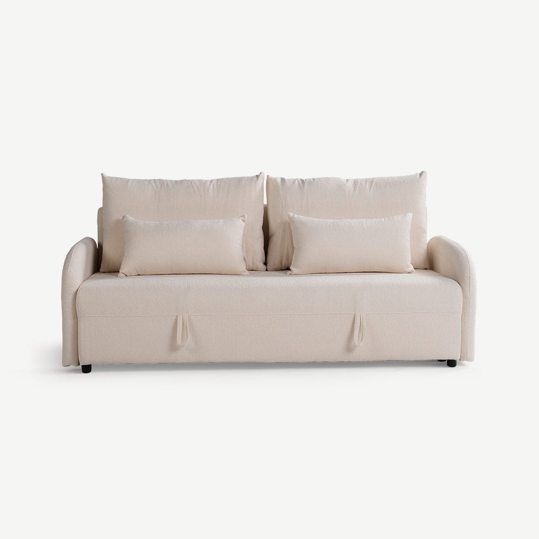 Melania 2 Seater Sofa Bed Cream