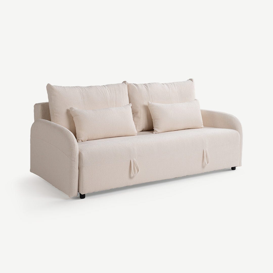 Melania 2 Seater Sofa Bed Cream