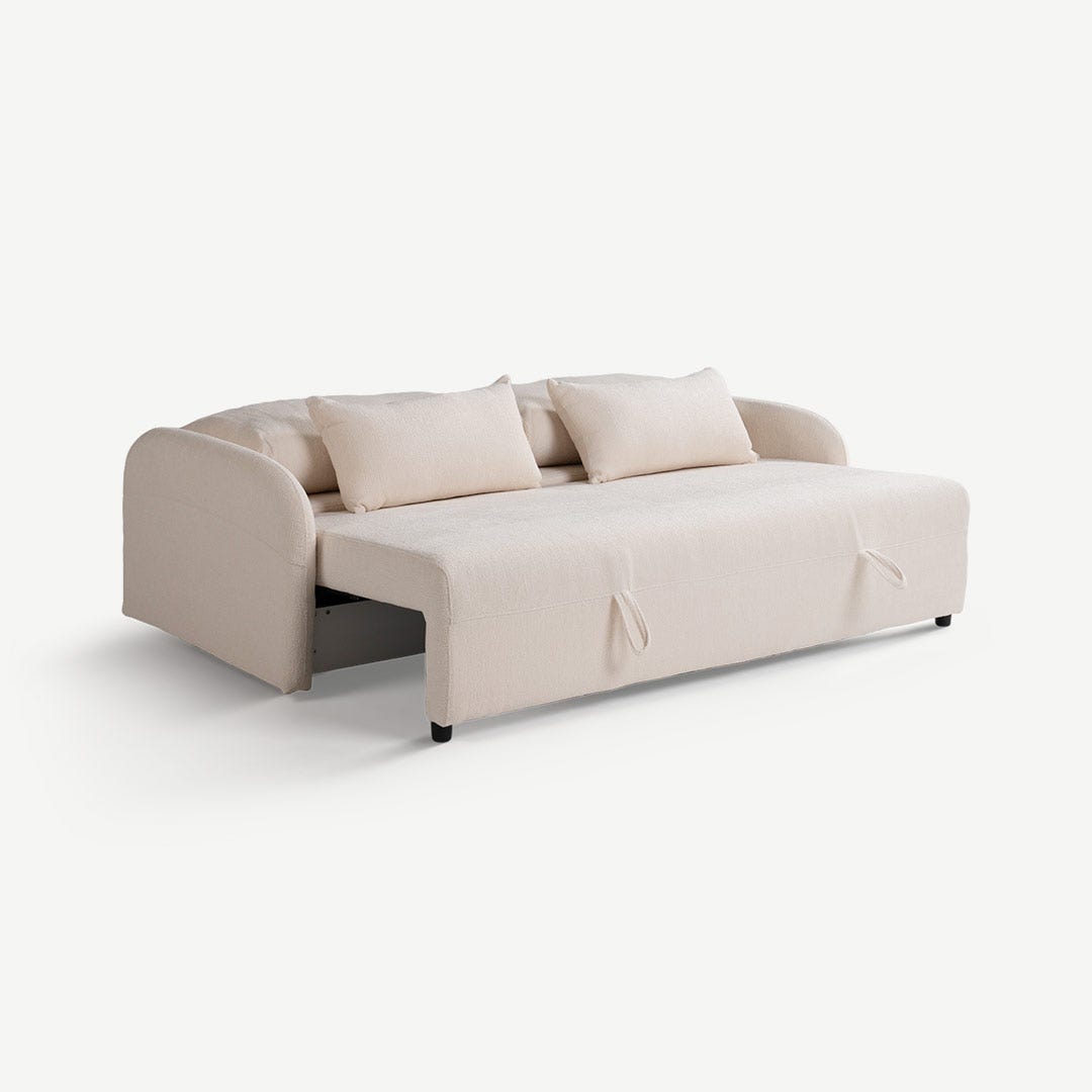 Melania 2 Seater Sofa Bed Cream