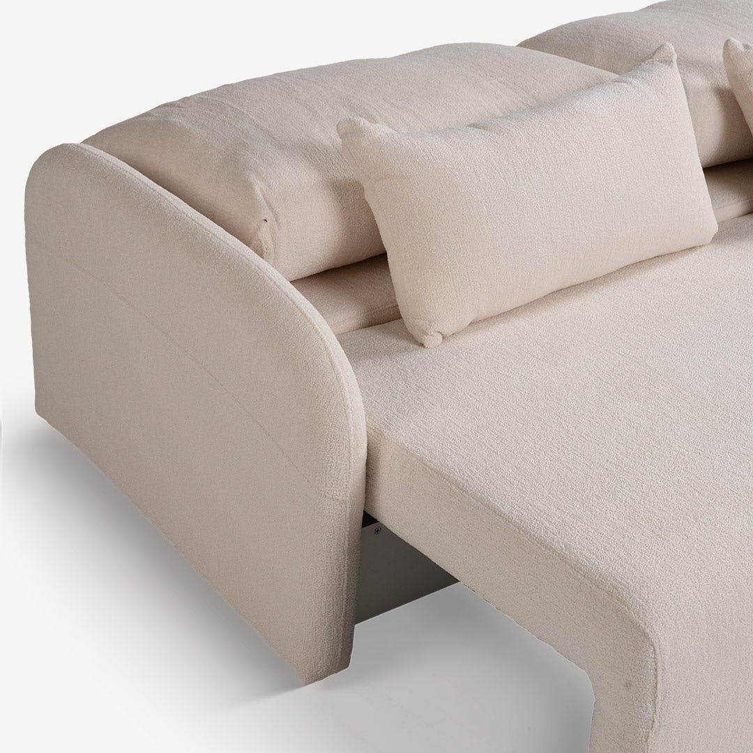 Melania 2 Seater Sofa Bed Cream