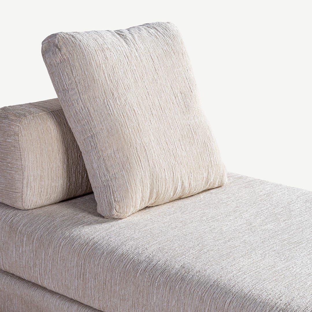 Melen Long Armless Chaise Beige