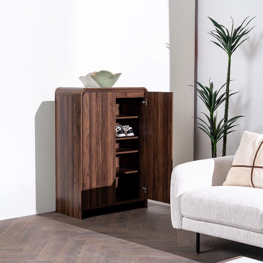 Melyan Shoe Rack Walnut