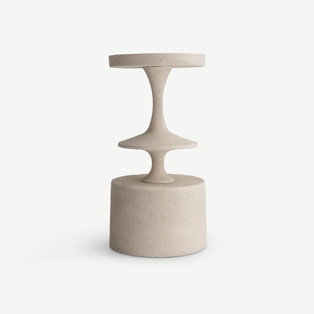 مينرالي حامل شمعة عمودية - أبيض