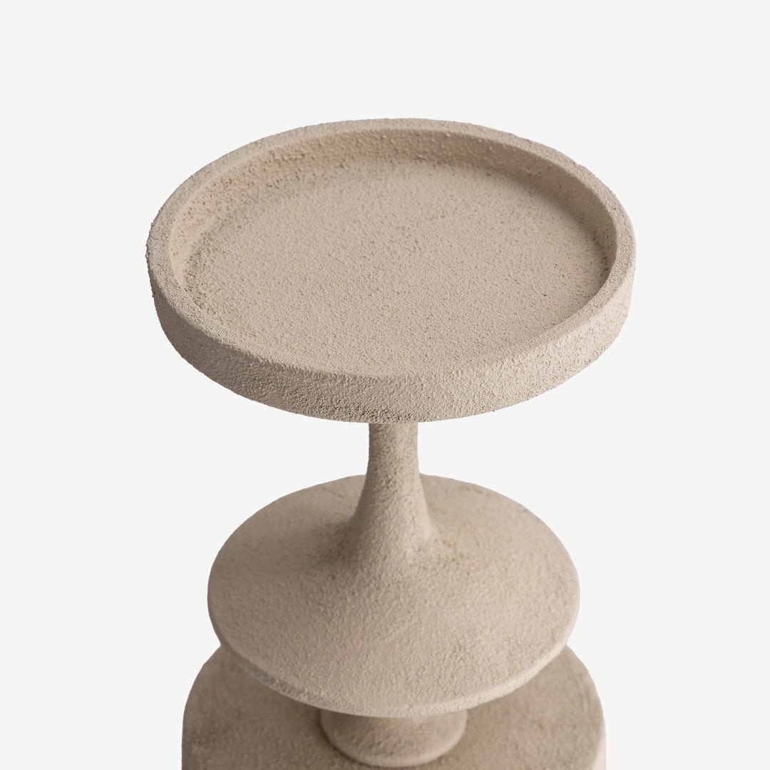 مينرالي حامل شمعة عمودية - أبيض