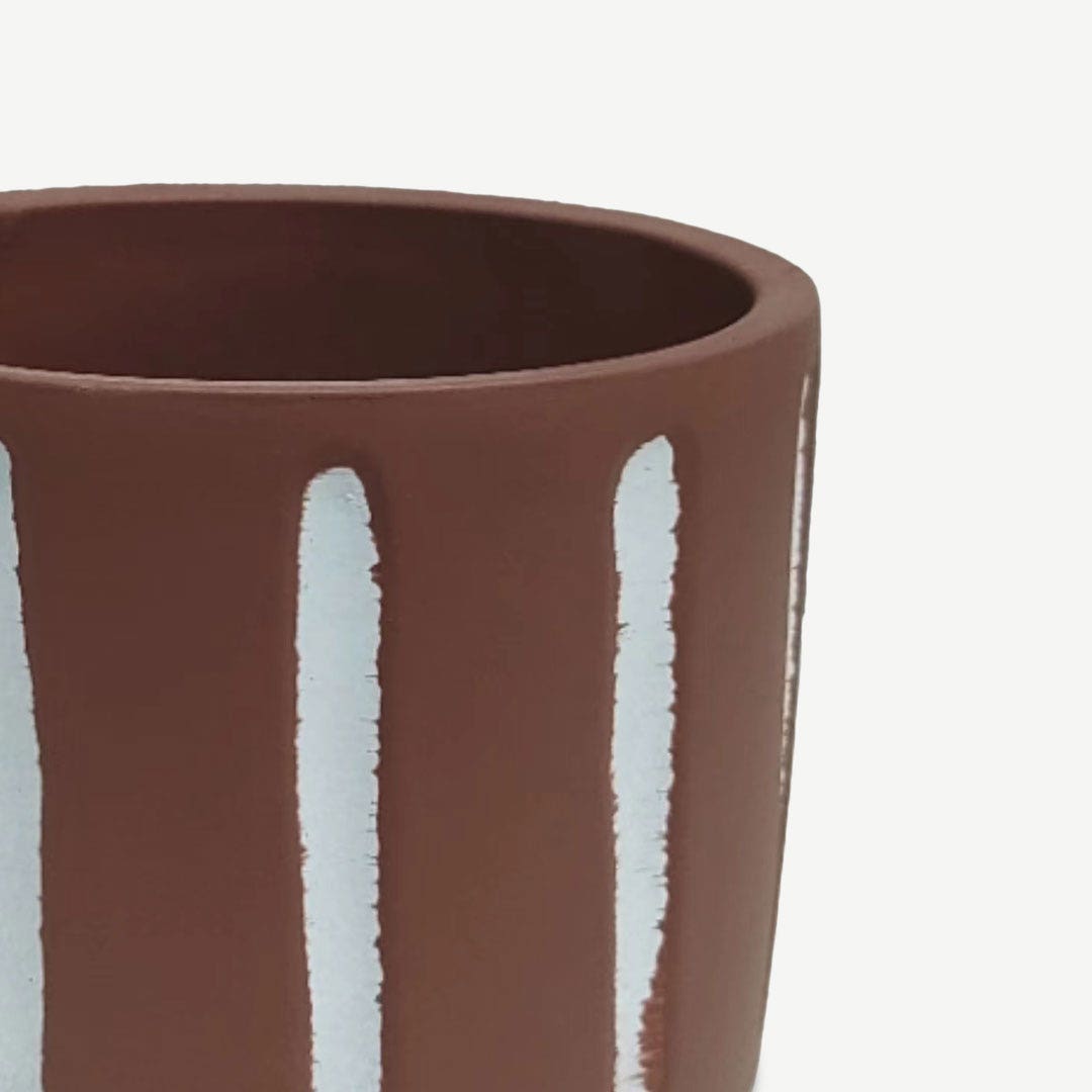 ميراني وعاء زرع من الأسمنت - وردي فاتح