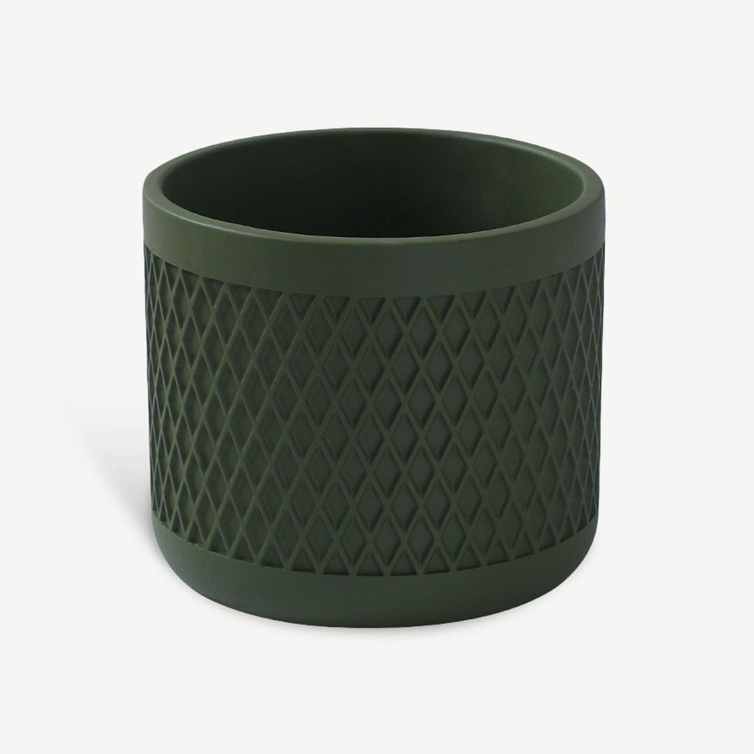 ميسينا وعاء زرع من الأسمنت 14x12 سم - أخضر