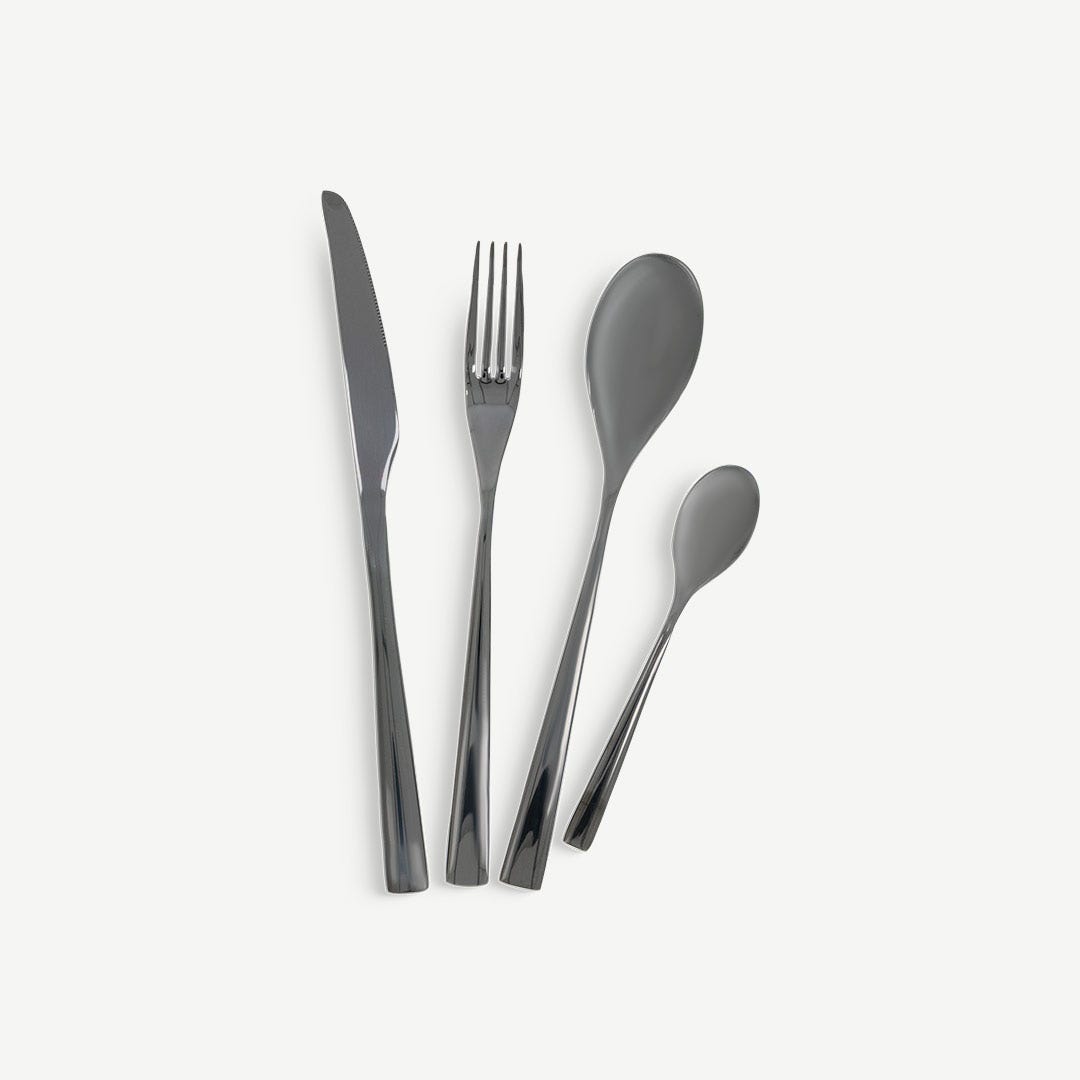 Meyar Cutlery Set of 24 Pcs-Black