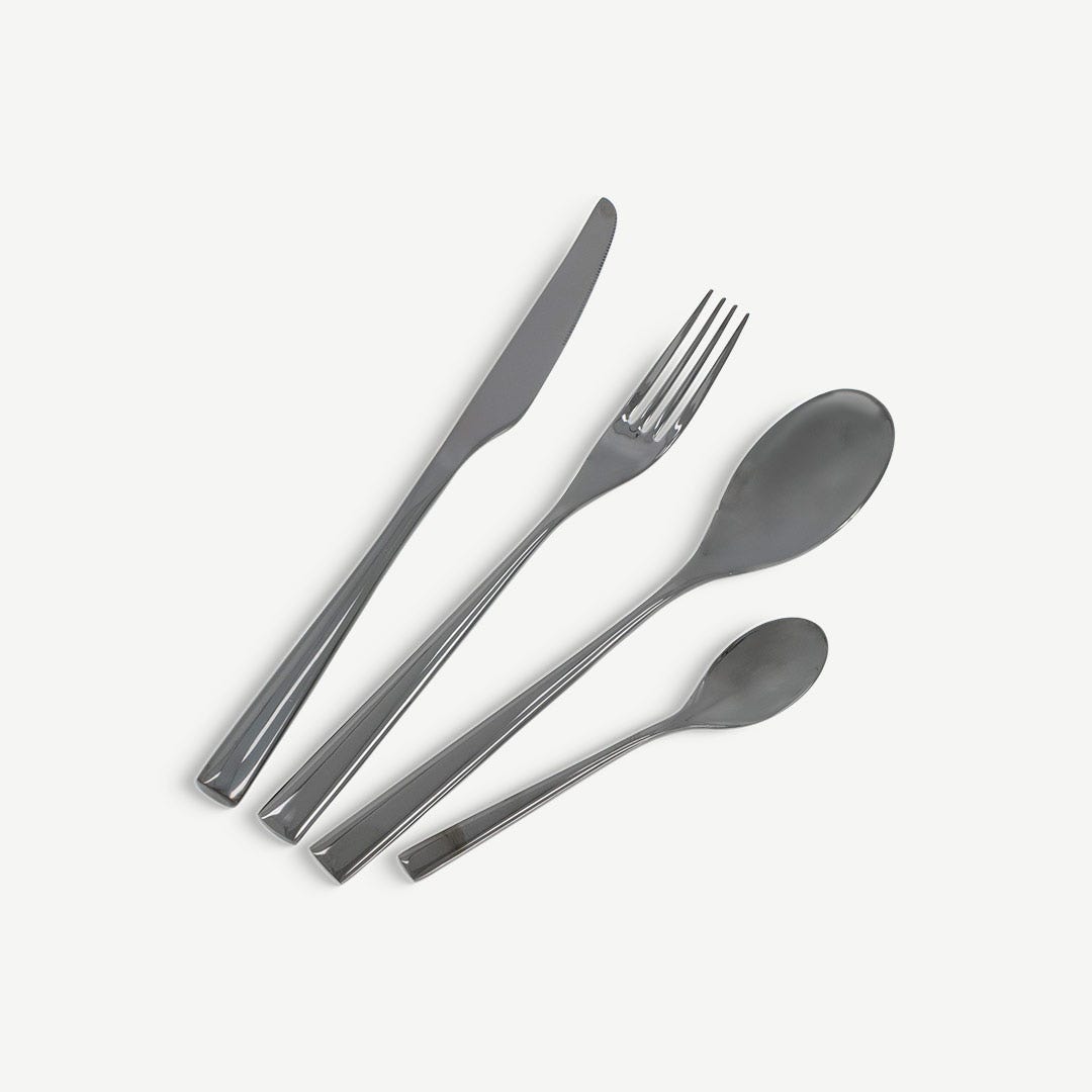 Meyar Cutlery Set of 24 Pcs-Black